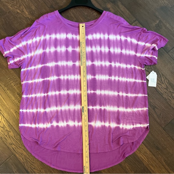 Time and Tru Women's Crewneck Solid & Tie-Dye Tunic Tee Plus Size XXL (20) - Picture 10 of 13